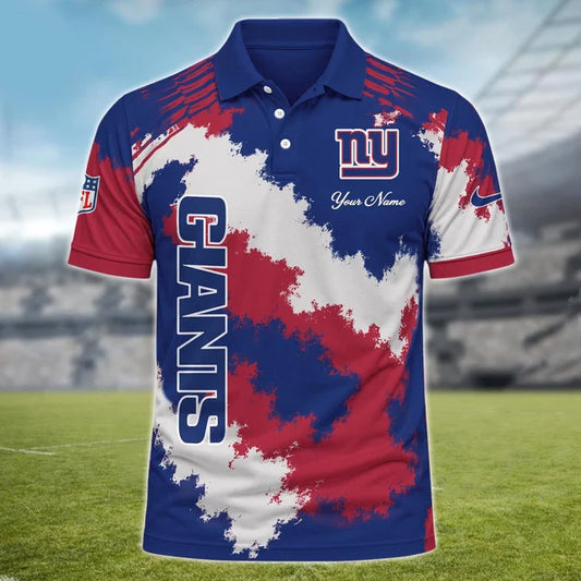 [SPECIAL OFFER] NEW CUSTOMIZED NFL32 NYG NEW YORK GIANTS MULTICOLOR POLO SHIRT