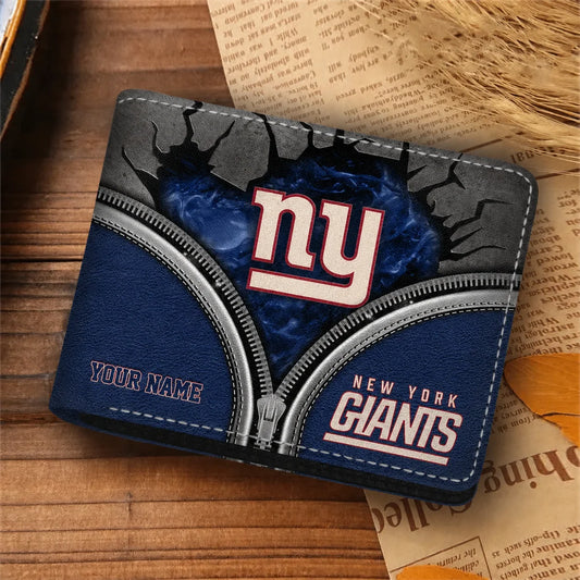 [SPECIAL OFFER] NEW CUSTOMIZED NFL32 NYG NEW YORK GIANTS LEATHER WALLET