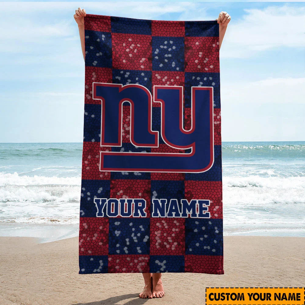 [SPECIAL OFFER] NEW CUSTOMIZED NFL32 NYG NEW YORK GIANTS BEACH TOWEL