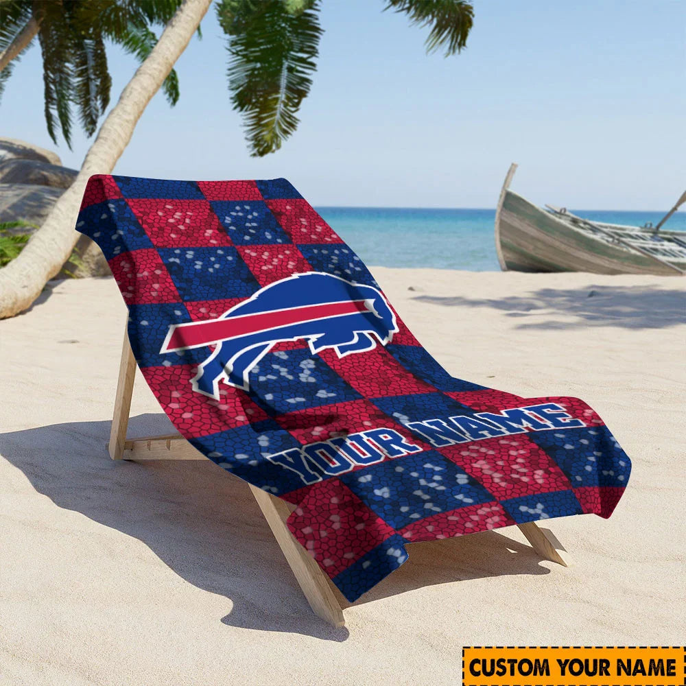 [SPECIAL OFFER] NEW CUSTOMIZED NFL03 BFB BUFFALO BILLS BEACH TOWEL