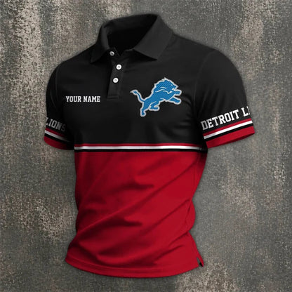 [SPECIAL OFFER] NEW CUSTOMIZED NFL04 DTL DETROIT LIONS POLO SHIRT
