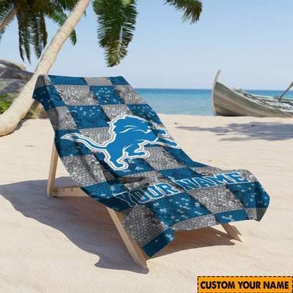 [SPECIAL OFFER] NEW CUSTOMIZED NFL04 DTL DETROIT LIONS BEACH TOWEL
