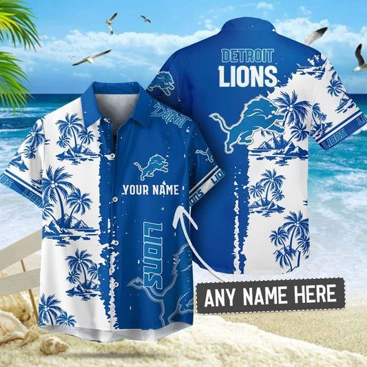 [SPECIAL OFFER] NEW CUSTOMIZED NFL04 DTL DETROIT LIONS UNISEX HAWAIIAN SHIRT & SHORTS SET