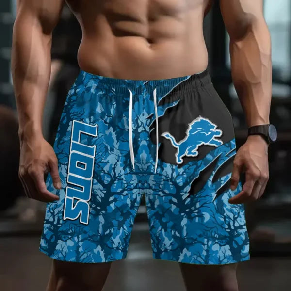 [SPECIAL OFFER] NEW CUSTOMIZED NFL04 DTL DETROIT LIONS SHORT PANTS