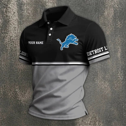 [SPECIAL OFFER] NEW CUSTOMIZED NFL04 DTL DETROIT LIONS POLO SHIRT