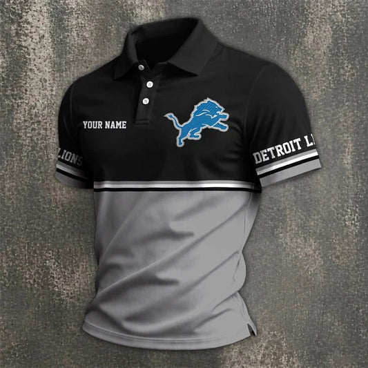 [SPECIAL OFFER] NEW CUSTOMIZED NFL04 DTL DETROIT LIONS POLO SHIRT