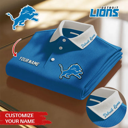[SPECIAL OFFER] NEW CUSTOMIZED NFL04 DTL DETROIT LIONS POLO SHIRT
