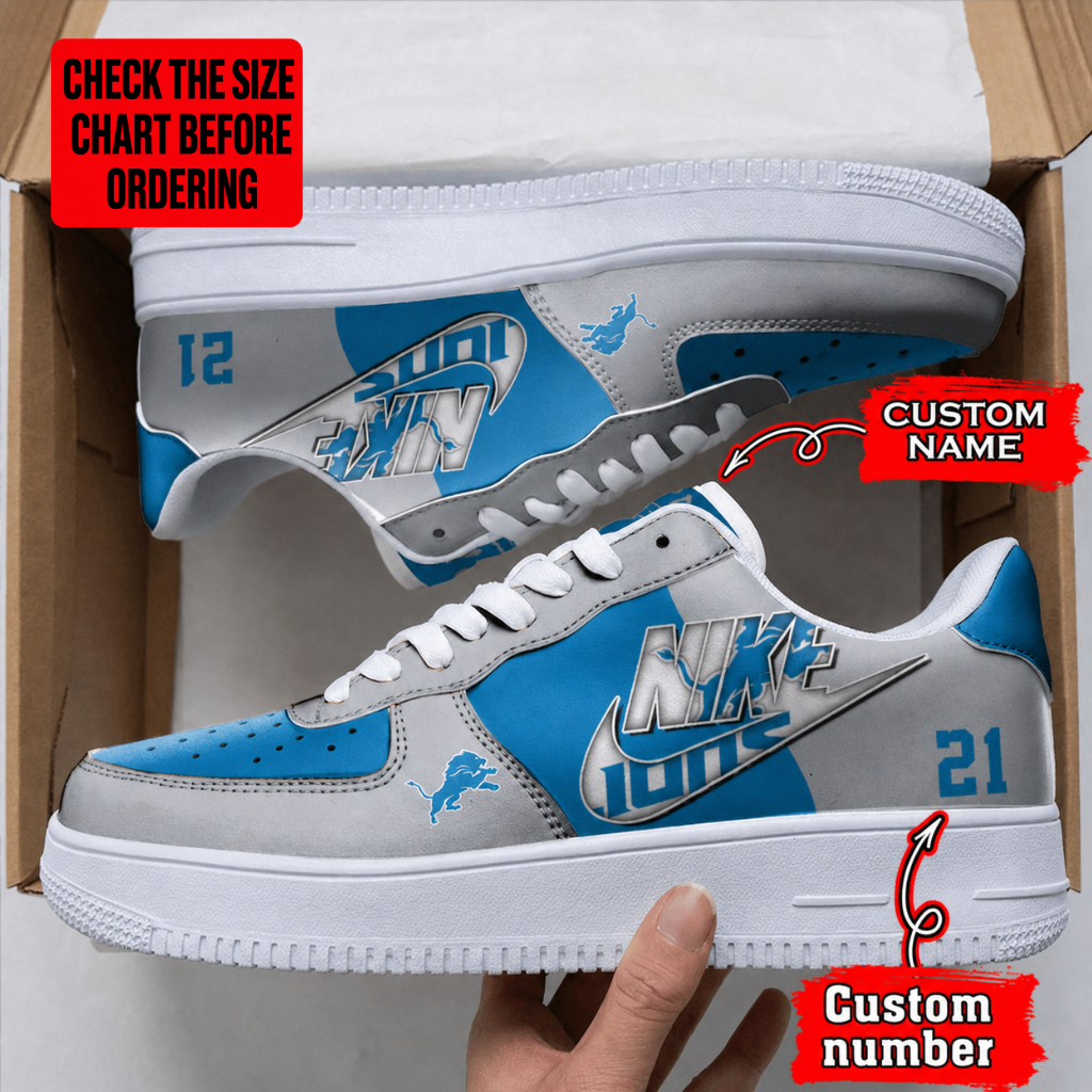 [SPECIAL OFFER] NEW CUSTOMIZED NFL04 DTL DETROIT LIONS AF1 SHOES