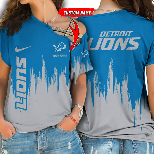 [SPECIAL OFFER] NEW CUSTOMIZED NFL04 DTL DETROIT LIONS SHOULDER SHIRT
