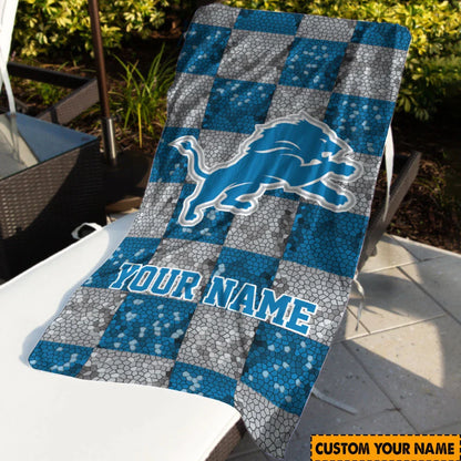 [SPECIAL OFFER] NEW CUSTOMIZED NFL04 DTL DETROIT LIONS BEACH TOWEL