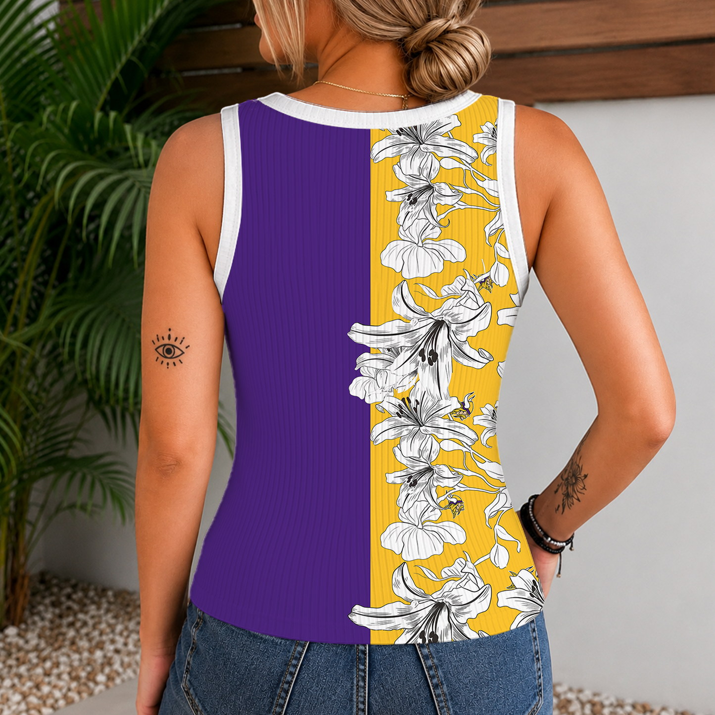 [SPECIAL OFFER] NEW CUSTOMIZED NFL05 MVK MINNESOTA VIKINGS WOMEN'S V-NECK TANK TOP