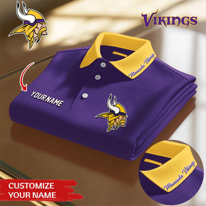 [SPECIAL OFFER] NEW CUSTOMIZED NFL05 MVK MINNESOTA VIKINGS POLO SHIRT