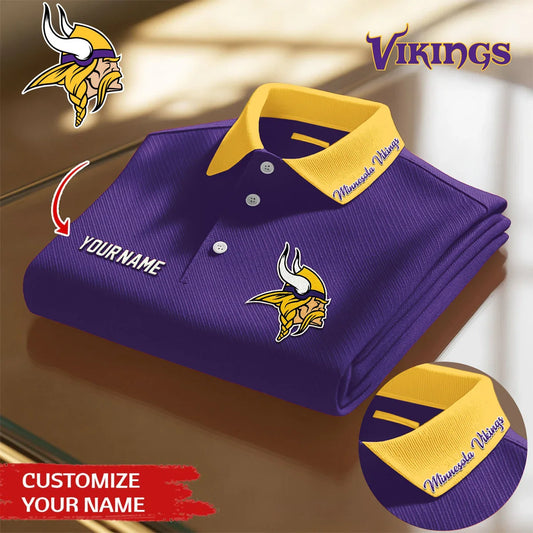[SPECIAL OFFER] NEW CUSTOMIZED NFL05 MVK MINNESOTA VIKINGS POLO SHIRT