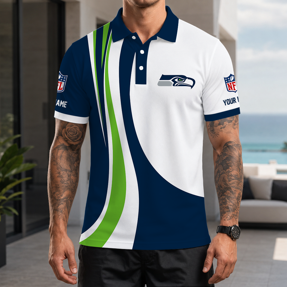 [SPECIAL OFFER] NEW CUSTOMIZED NFL06 SSH SEATTLE SEAHAWKS POLO SHIRT