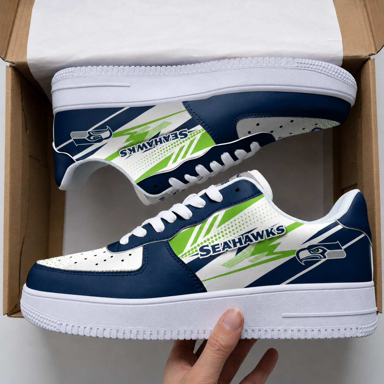 [SPECIAL OFFER] NEW CUSTOMIZED NFL06 SSH SEATTLE SEAHAWKS AF1 SNEAKERS