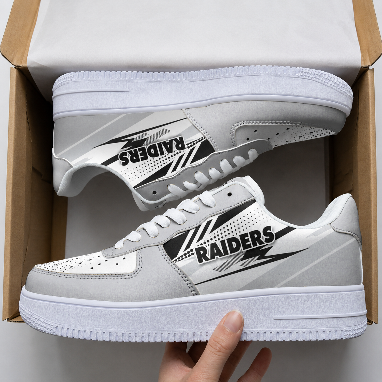 [SPECIAL OFFER] NEW CUSTOMIZED NFL07 LVR LAS VEGAS RAIDERS AF1 SNEAKERS