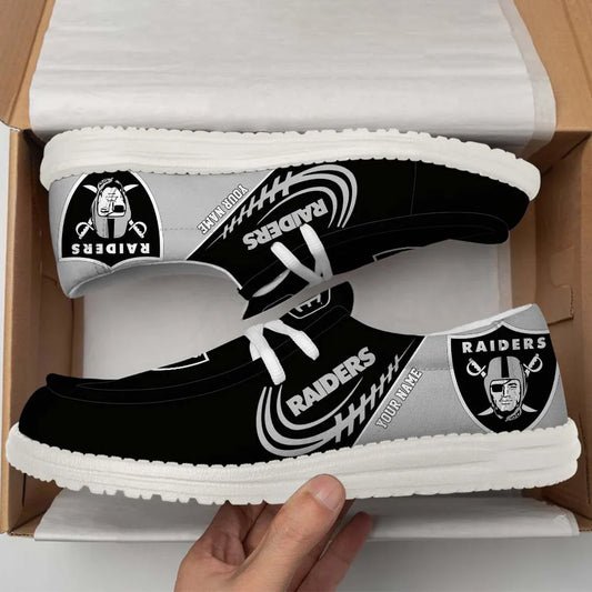 [SPECIAL OFFER] NEW CUSTOMIZED NFL07 LVR LAS VEGAS RAIDERS LOAFER SHOES