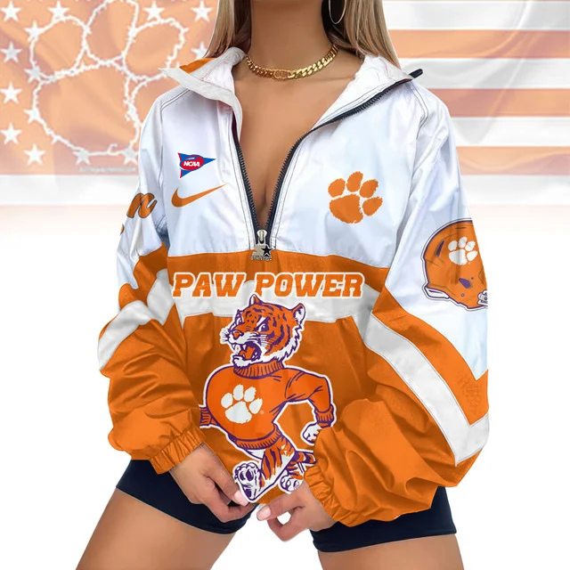 LIMITED EDITION - NEW CUSTOMIZED FBS NCAA07 CST CS TIGERS V-NECK ZIPPER SWEATSHIRT JACKET