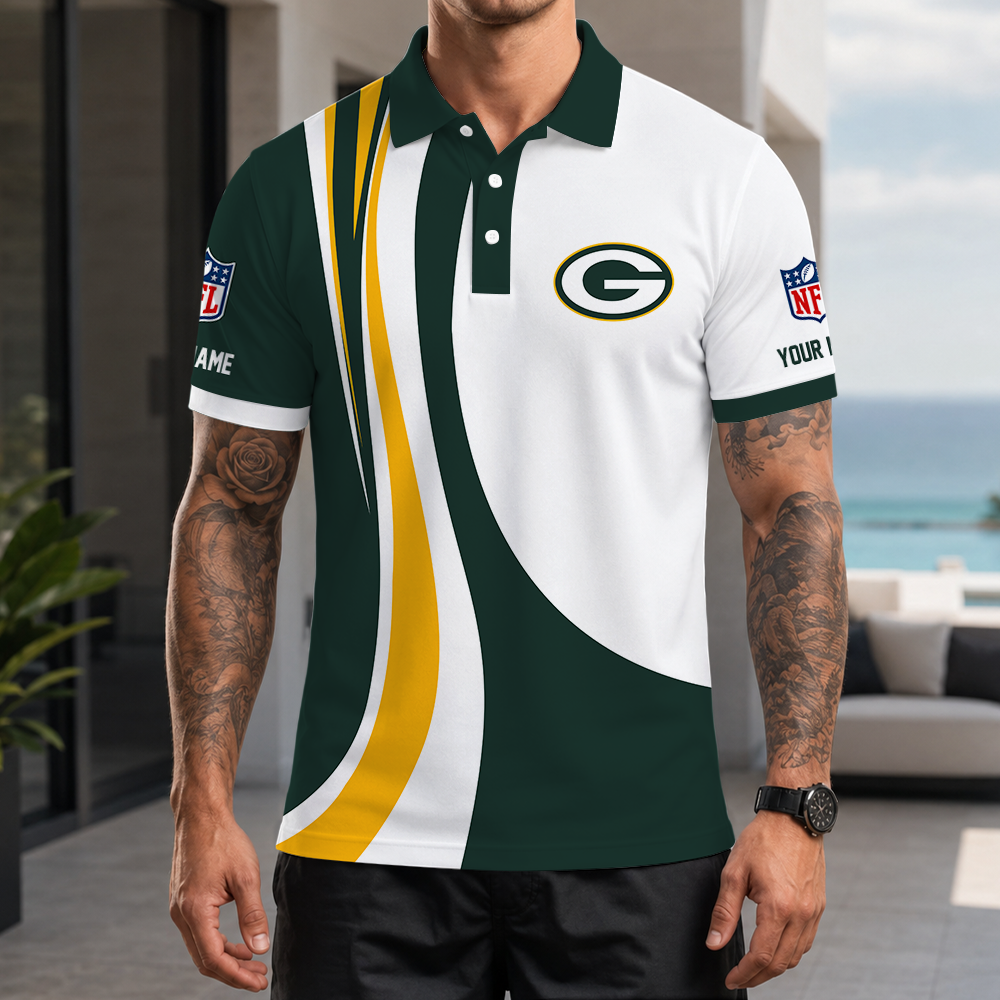 [SPECIAL OFFER] NEW CUSTOMIZED NFL08 GBP GREEN BAY PACKERS POLO SHIRT