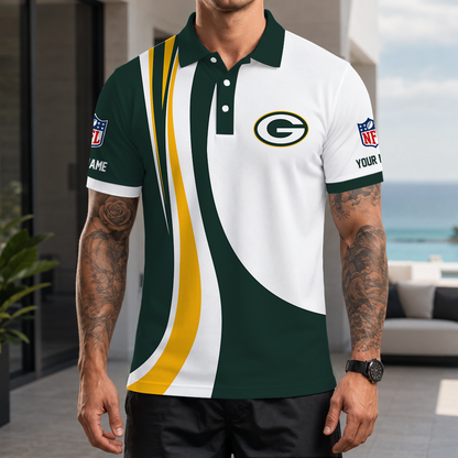 [SPECIAL OFFER] NEW CUSTOMIZED NFL08 GBP GREEN BAY PACKERS POLO SHIRT
