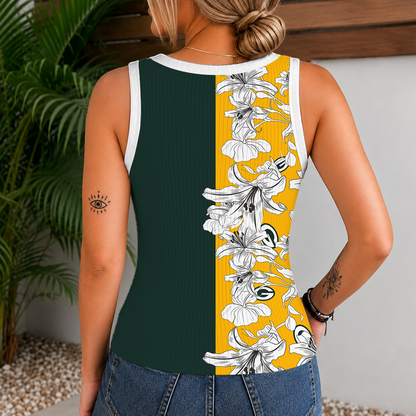 [SPECIAL OFFER] NEW CUSTOMIZED NFL08 GBP GREEN BAY PACKERS WOMEN'S V-NECK TANK TOP
