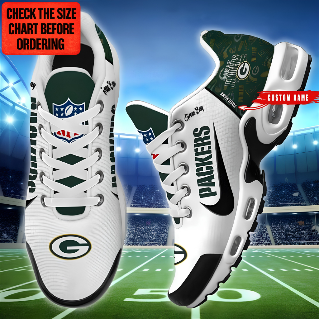 [SPECIAL OFFER] NEW CUSTOMIZED NFL08 GBP GREEN BAY PACKERS AIR MAX PLUS SNEAKERS