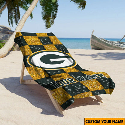 [SPECIAL OFFER] NEW CUSTOMIZED NFL08 GBP GREEN BAY PACKERS BEACH TOWEL