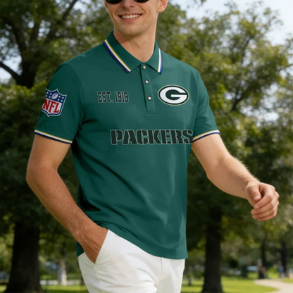 [SPECIAL OFFER] NEW CUSTOMIZED NFL08 GBP GREEN BAY PACKERS POLO SHIRT