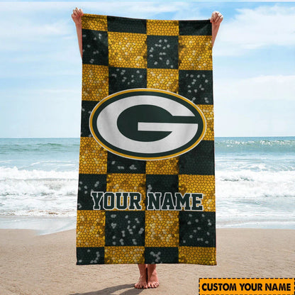 [SPECIAL OFFER] NEW CUSTOMIZED NFL08 GBP GREEN BAY PACKERS BEACH TOWEL