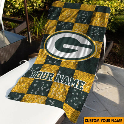 [SPECIAL OFFER] NEW CUSTOMIZED NFL08 GBP GREEN BAY PACKERS BEACH TOWEL