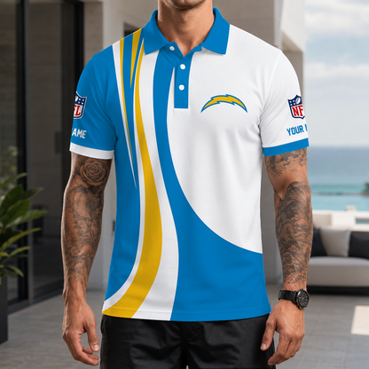 [SPECIAL OFFER] NEW CUSTOMIZED NFL09 LAC LOS ANGELES CHARGERS POLO SHIRT