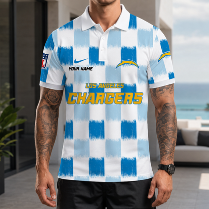 [SPECIAL OFFER] NEW CUSTOMIZED NFL09 LAC LOS ANGELES CHARGERS POLO SHIRT