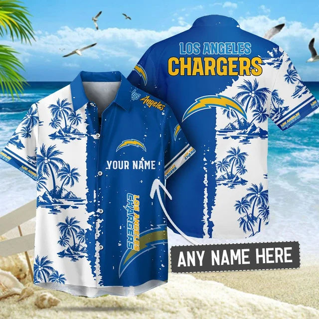 [SPECIAL OFFER] NEW CUSTOMIZED NFL09 LAC LOS ANGELES CHARGERS UNISEX HAWAIIAN SHIRT & SHORTS SET