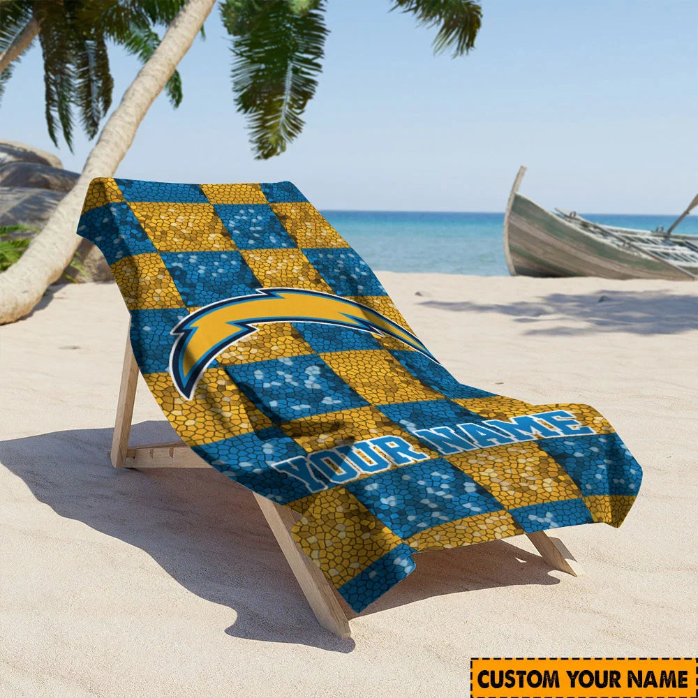 [SPECIAL OFFER] NEW CUSTOMIZED NFL09 LAC LOS ANGELES CHARGERS BEACH TOWEL