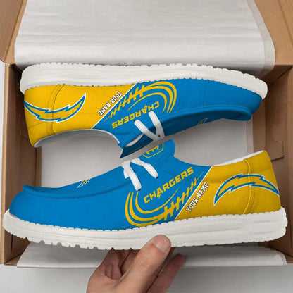 [SPECIAL OFFER] NEW CUSTOMIZED NFL09 LAC LOS ANGELES CHARGERS LOAFER SHOES