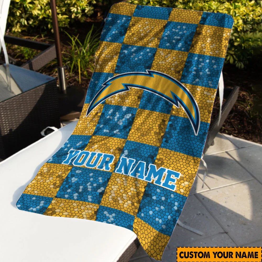[SPECIAL OFFER] NEW CUSTOMIZED NFL09 LAC LOS ANGELES CHARGERS BEACH TOWEL