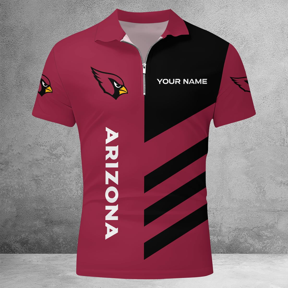 [SPECIAL OFFER] NEW CUSTOMIZED NFL20 ARC ARIZONA CARDINALS ZIP POLO SHIRT