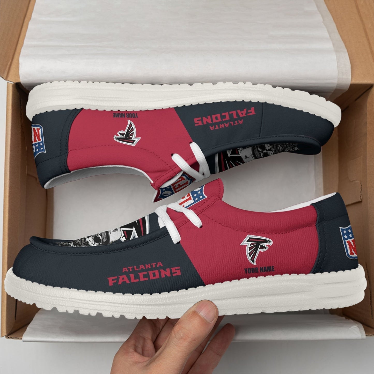 [SPECIAL OFFER] NEW CUSTOMIZED NFL18 ATF ATLANTA FALCONS LOAFER SHOES