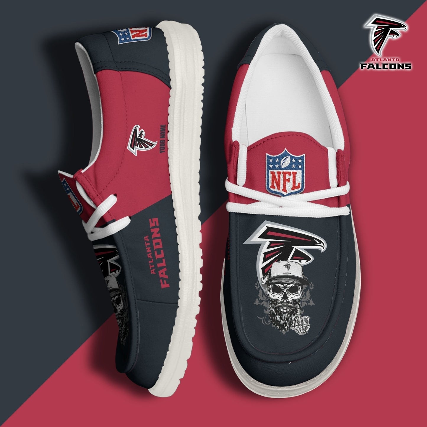 [SPECIAL OFFER] NEW CUSTOMIZED NFL18 ATF ATLANTA FALCONS LOAFER SHOES