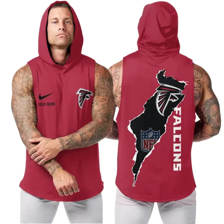 [SPECIAL OFFER] NEW CUSTOMIZED NFL18 ATF ATLANTA FALCONS HOODED TANK TOP