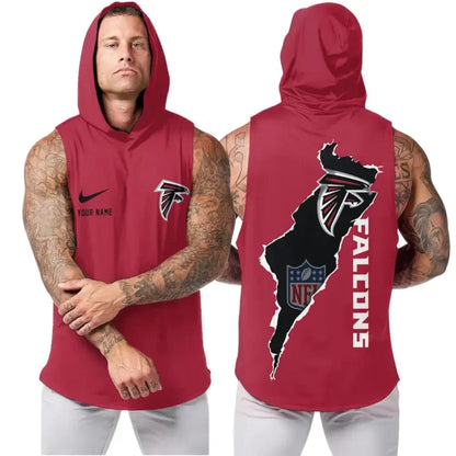 [SPECIAL OFFER] NEW CUSTOMIZED NFL18 ATF ATLANTA FALCONS HOODED TANK TOP