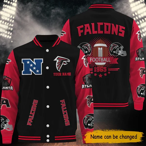 [SPECIAL OFFER] NEW CUSTOMIZED NFL18 ATF ATLANTA FALCONS BASEBALL JACKET