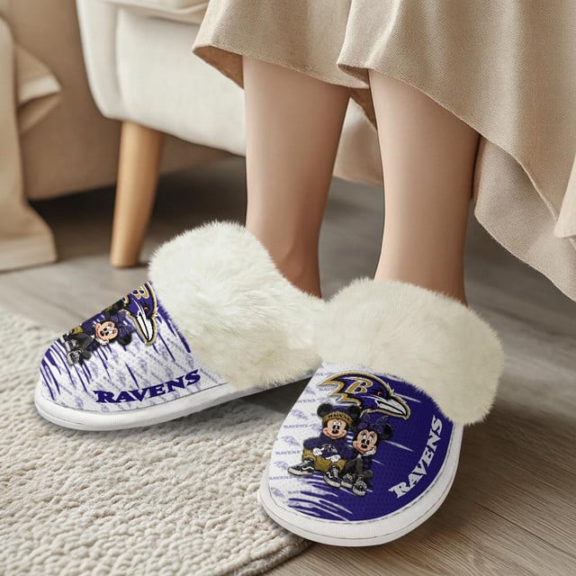 [SPECIAL OFFER] NEW CUSTOMIZED NFL28 BTR BALTIMORE RAVENS COTTON SLIPPERS