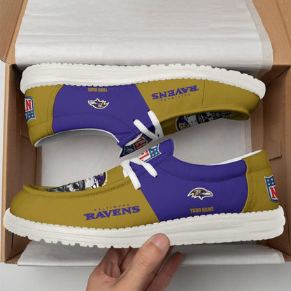 [SPECIAL OFFER] NEW CUSTOMIZED NFL28 BTR BALTIMORE RAVENS LOAFER SHOES