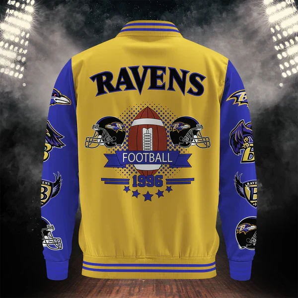 [SPECIAL OFFER] NEW CUSTOMIZED NFL28 BTR BALTIMORE RAVENS BASEBALL JACKET