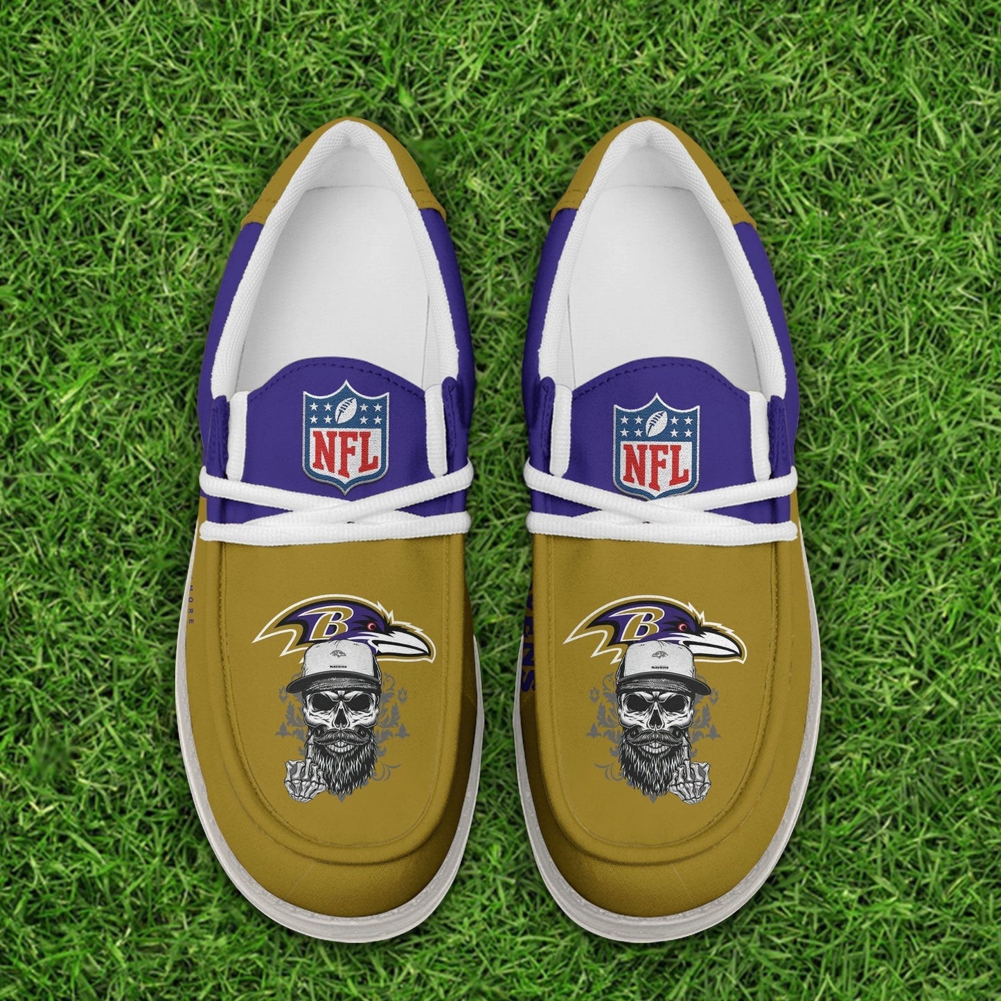[SPECIAL OFFER] NEW CUSTOMIZED NFL28 BTR BALTIMORE RAVENS LOAFER SHOES