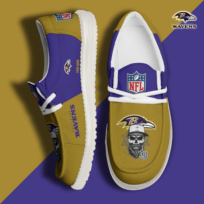 [SPECIAL OFFER] NEW CUSTOMIZED NFL28 BTR BALTIMORE RAVENS LOAFER SHOES