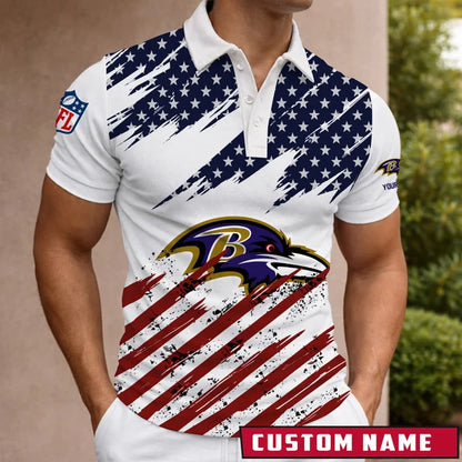 [SPECIAL OFFER] NEW CUSTOMIZED NFL28 BTR BALTIMORE RAVENS POLO SHIRT