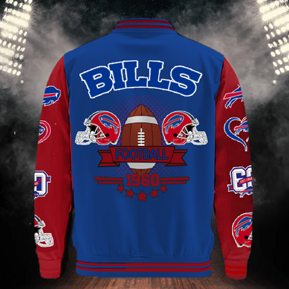 [SPECIAL OFFER] NEW CUSTOMIZED NFL03 BFB BUFFALO BILLS BASEBALL JACKET