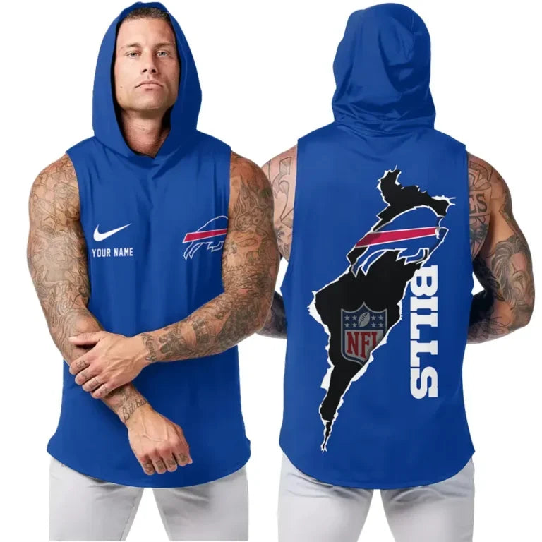 [SPECIAL OFFER] NEW CUSTOMIZED NFL03 BFB BUFFALO BILLS HOODED TANK TOP